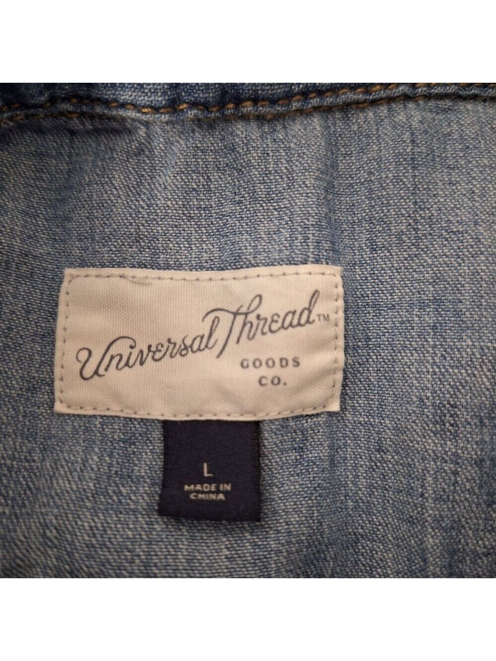 Universal Thread Denim Romper Sleeveless Blue Large - Picture 4 of 6